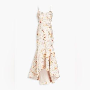 ML MONIQUE LHUILLIER
Metallic floral-print jacquard gown Size 16 nwot